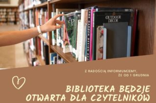 Zdjęcie do wpisu Biblioteka znów otwarta!!!