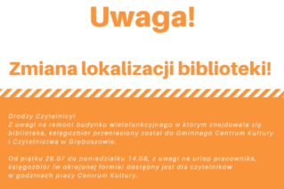 Zdjęcie do wpisu Uwaga! Zmiana lokalizacji biblioteki!